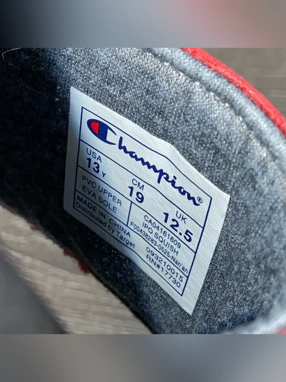 CHAMPION Youth Red Slipper Slides Size 13Y